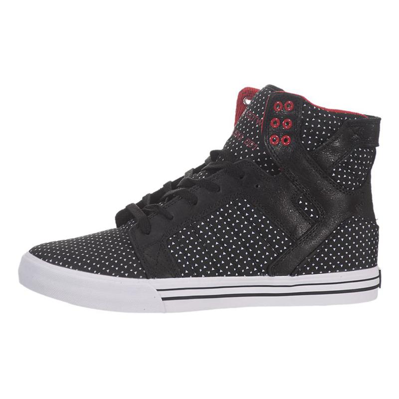 Buty Supra SKYTOP - Sneakersy Wysokie Damskie - Czarne Białe (XISQ-47058)